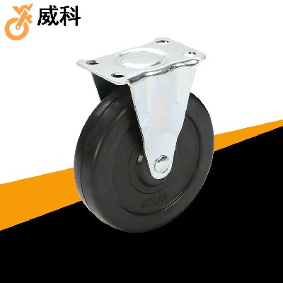 轻型4寸橡胶扁轮展示架专用轮胶轮固定平板脚轮厂家直销
