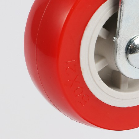 热销轻型2寸螺丝8厘15mm红色PVC万向轮各种展示架耐用滚轮