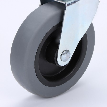灰色TPR橡胶脚轮推车行李箱小轮万向轮4寸脚轮批发五金工业小轮