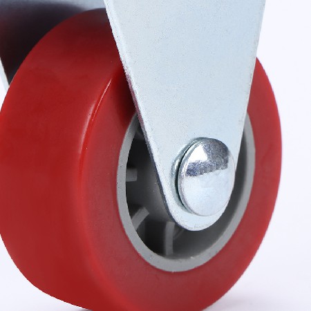 脚轮定向轮红色固定脚轮批发聚氨酯重型PU1.5寸平板推车轮子工业
