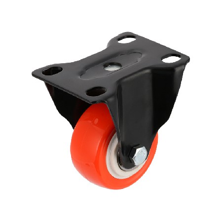 2寸金钻橙色黑芯固定脚轮批发pp脚轮固向轮固定轮工业轮冰箱脚轮